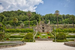 Villa Garzoni gardens, Italy. A view from the bottom level of the garden.